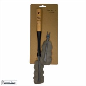 Rae Dunn CLEAN Sponge Brush with Wooden Handle